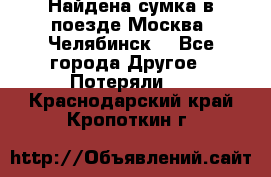 Найдена сумка в поезде Москва -Челябинск. - Все города Другое » Потеряли   . Краснодарский край,Кропоткин г.